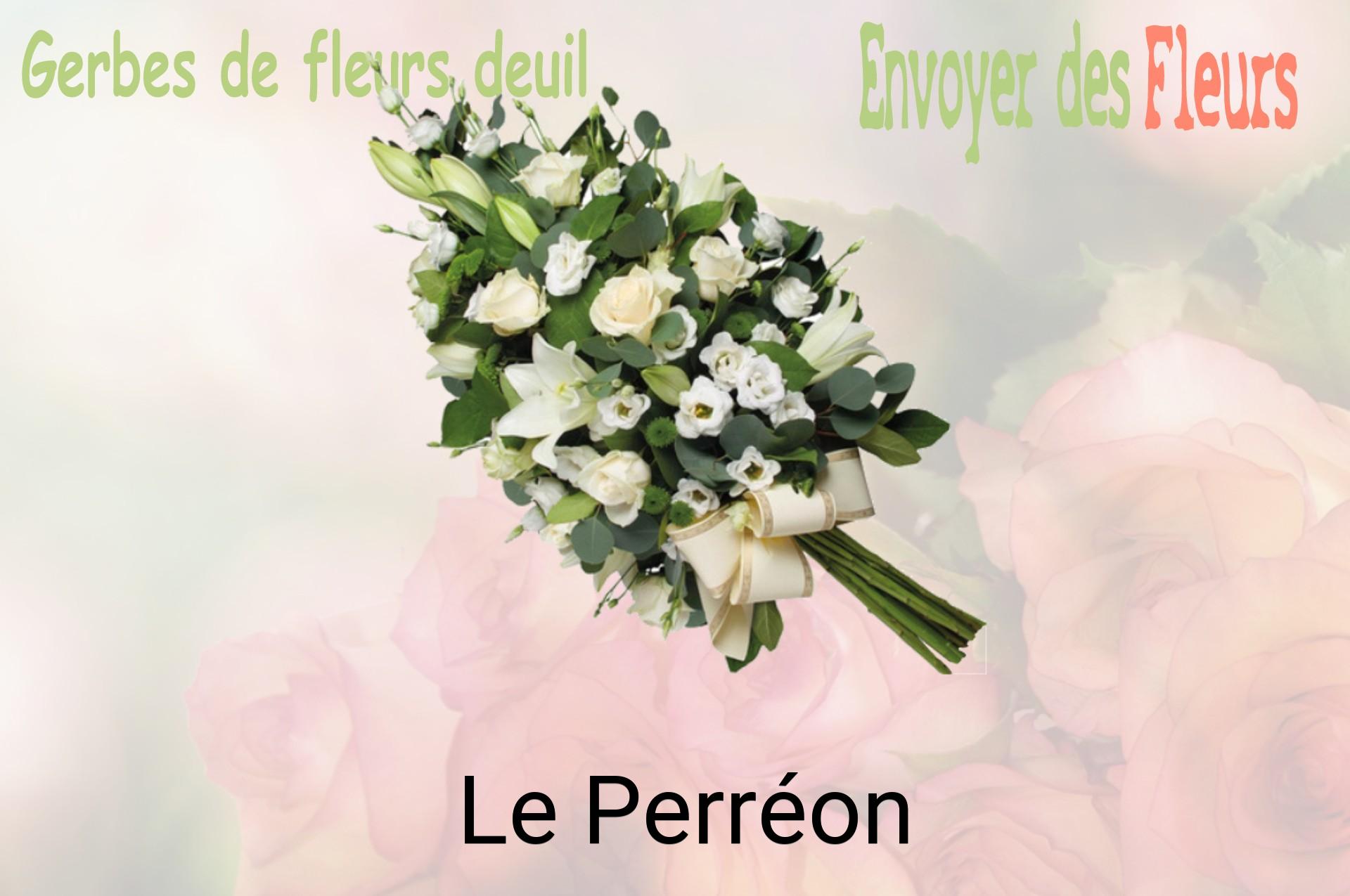 Gerbe de fleurs de deuil livrée à Le Perréon
